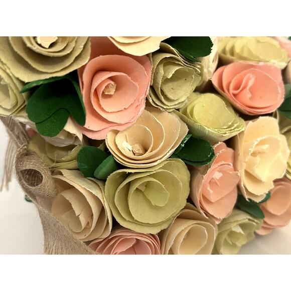 Laura Ashley Dried Pastel Roses Easter Bunny Wicker Ears and Bow - Table Decor - Picture 2 of 5